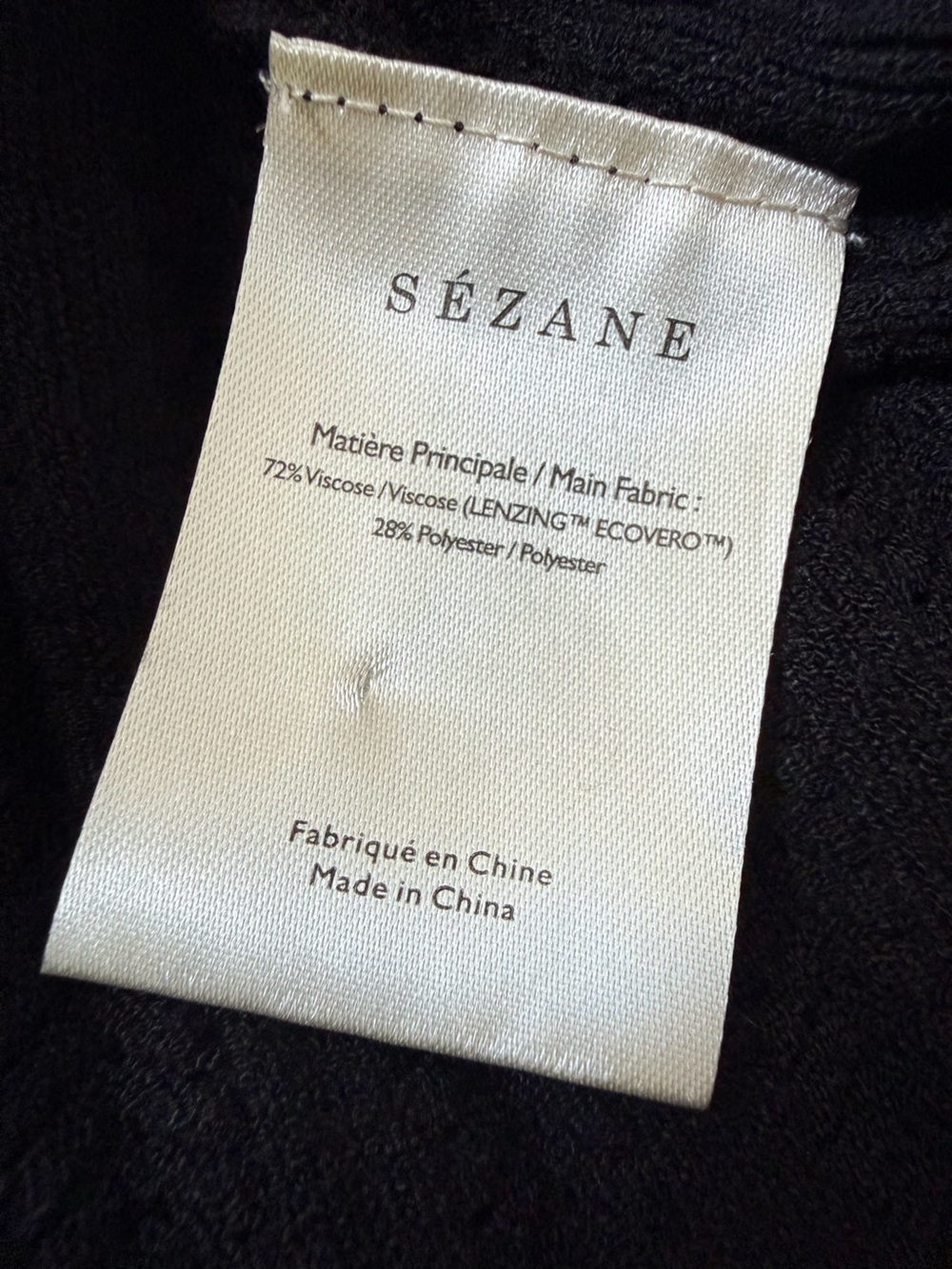 SEZANE Luisa Dress Robe Wrap Scalloped Knit Sweater in Black Size Medium - Picture 9 of 12